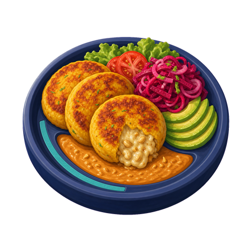 Ecuadorian Llapingachos with Peanut Sauce